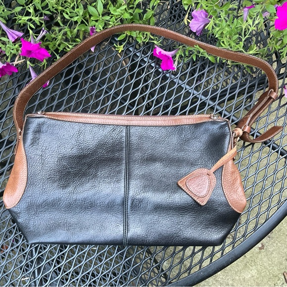 Petusco Made In Spain Black & Brown Gold Lining Genuine Leather Bag! - Picture 15 of 16